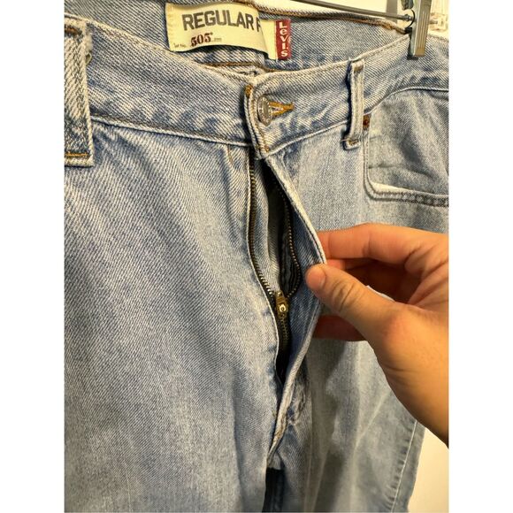 Levi’s 505 Men’s 38x32 Regular Fit Light Wash Blue Denim Jeans - Picture 4 of 8